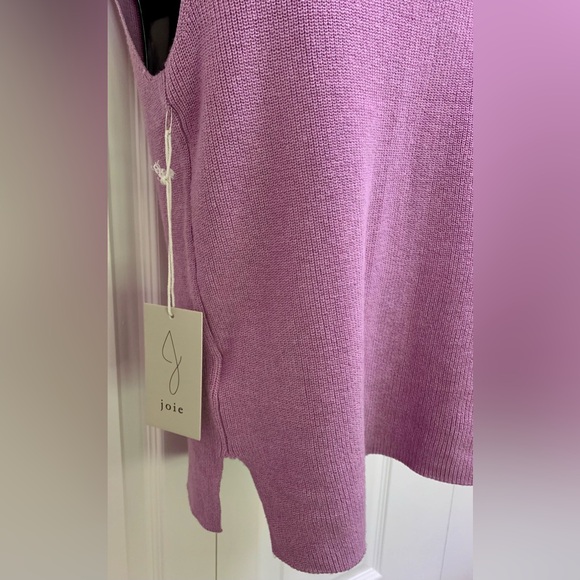 Lilac Purple JOIE Collared V Knit Sleeveless Vest Top Size XS Unworn Polo Mauve - Picture 10 of 10